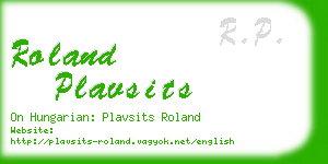 roland plavsits business card